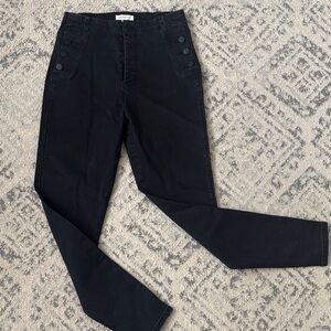 Women's Black Jeans | Buttons Up Front + Sides! High Quality! (Medium)